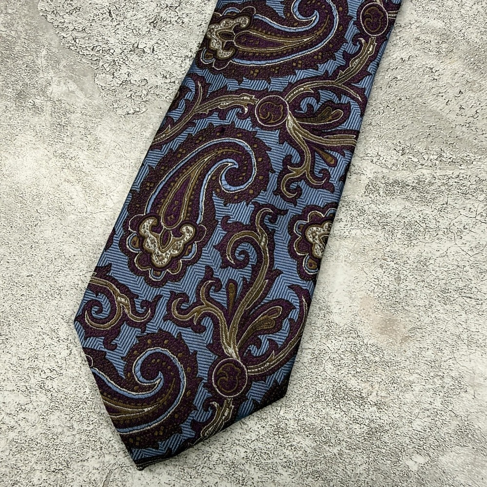 Paul‎ Fredrick Silk Tie Mens One Size Purple Paisley Made In China Necktie